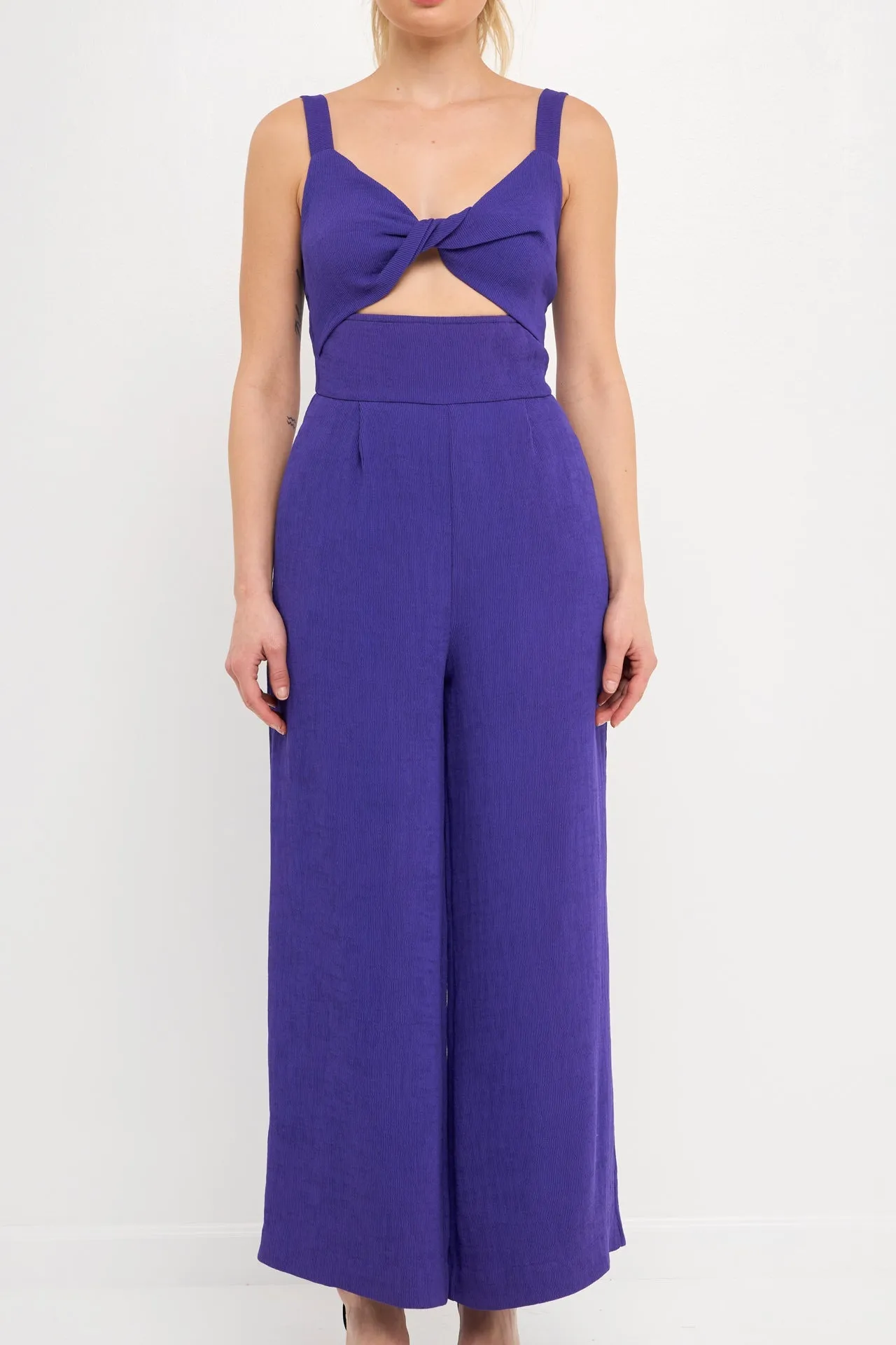 Endless Rose - Soft Touch Plisse Twist Jumpsuit