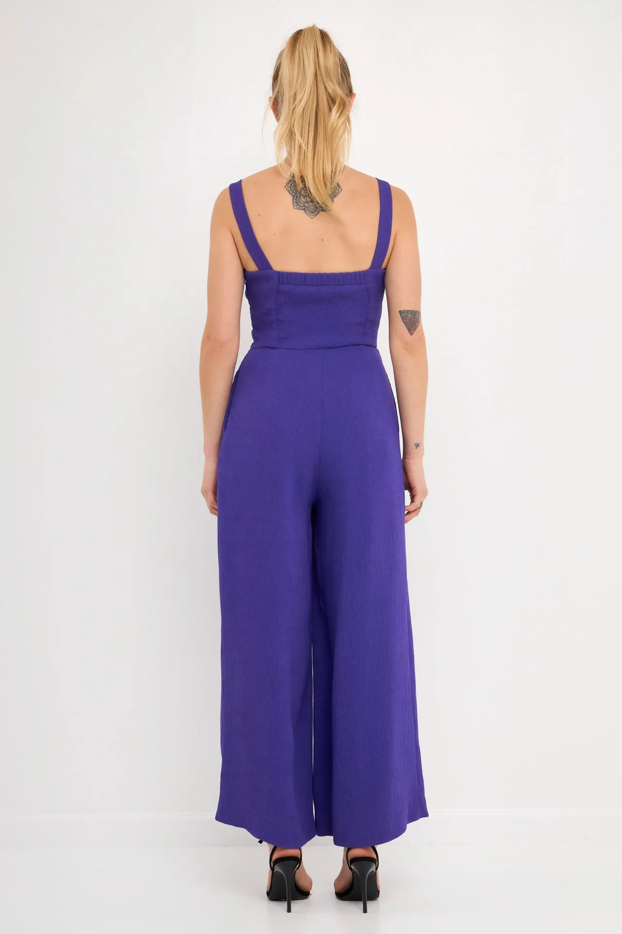 Endless Rose - Soft Touch Plisse Twist Jumpsuit