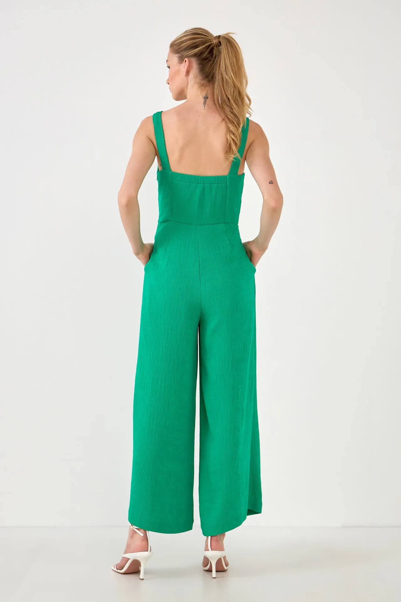 Endless Rose - Soft Touch Plisse Twist Jumpsuit