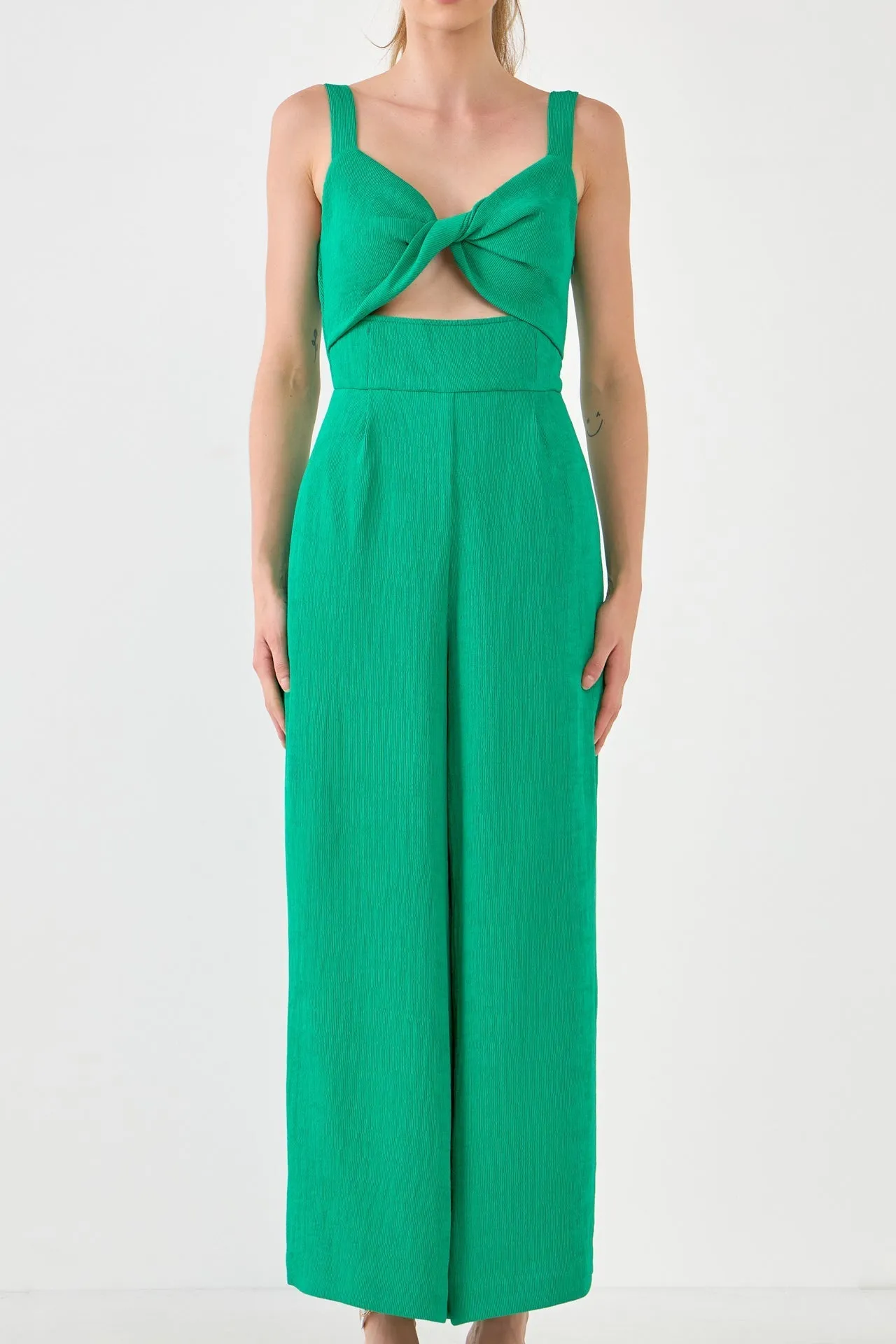 Endless Rose - Soft Touch Plisse Twist Jumpsuit
