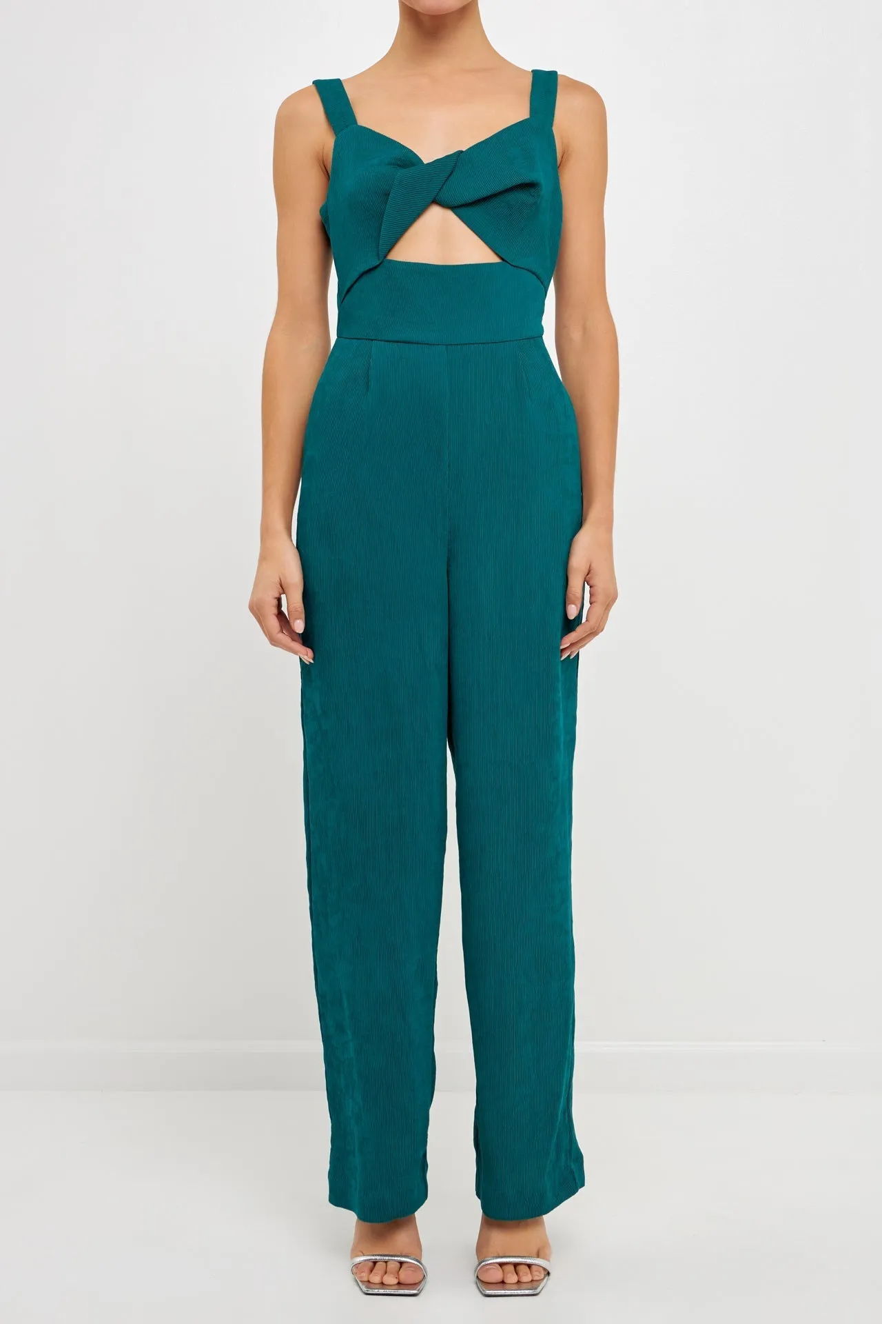Endless Rose - Soft Touch Plisse Twist Jumpsuit