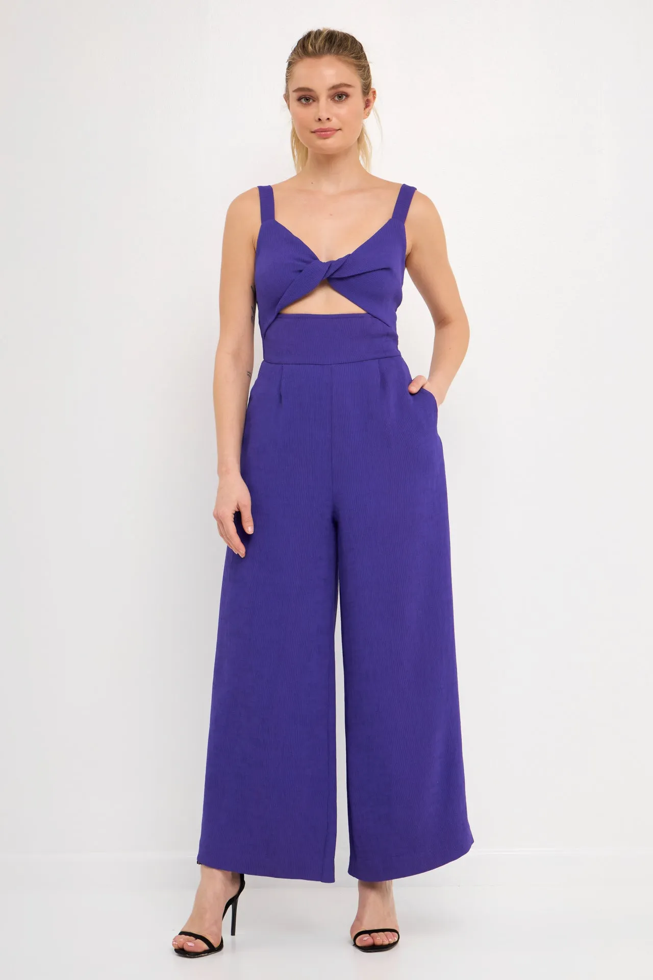 Endless Rose - Soft Touch Plisse Twist Jumpsuit