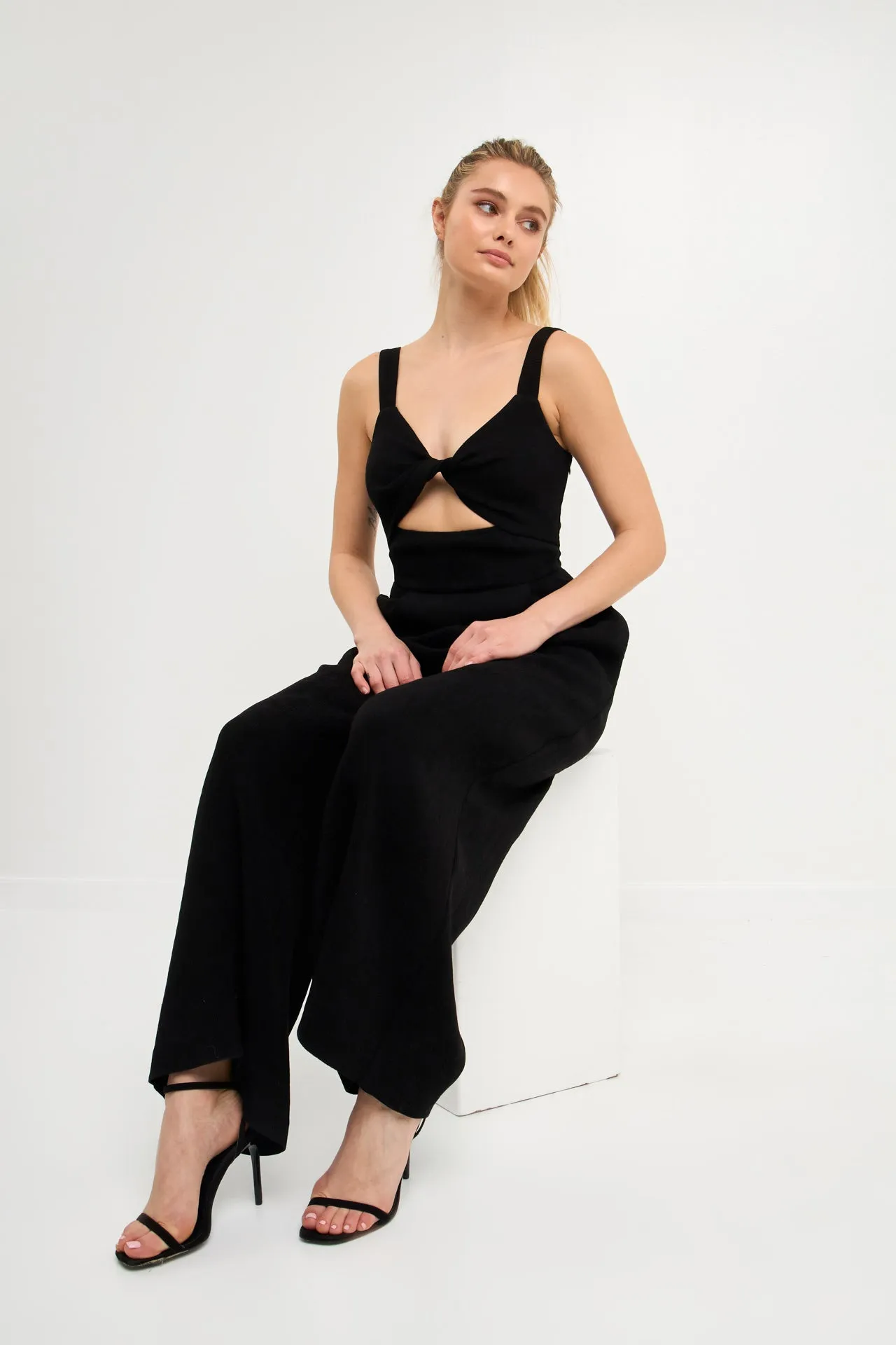 Endless Rose - Soft Touch Plisse Twist Jumpsuit