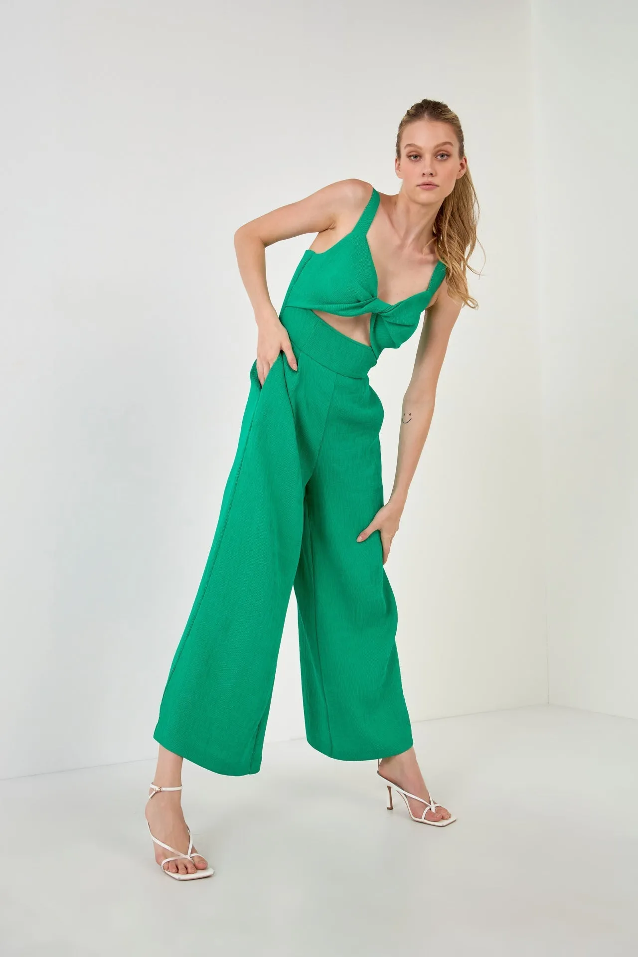 Endless Rose - Soft Touch Plisse Twist Jumpsuit