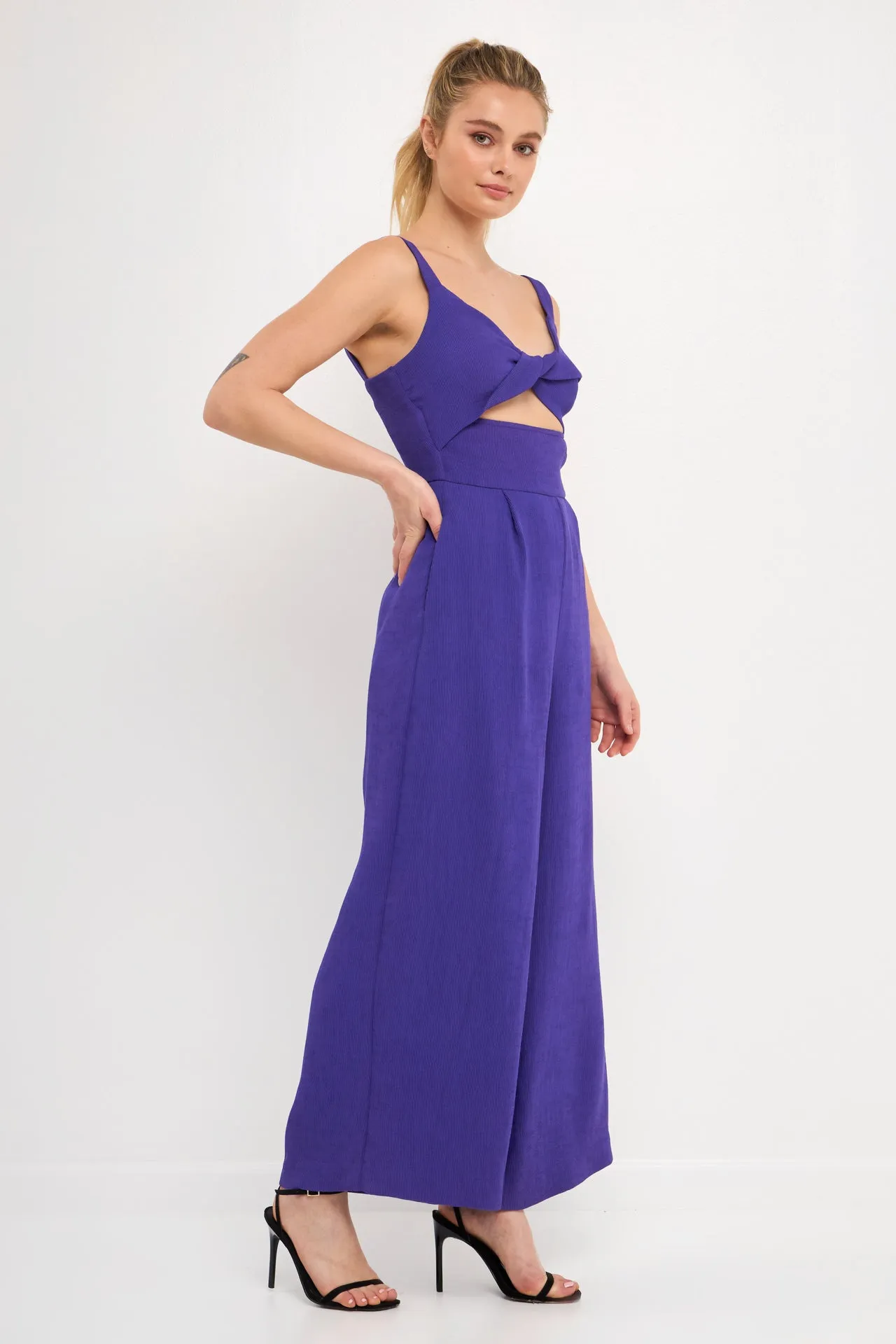 Endless Rose - Soft Touch Plisse Twist Jumpsuit