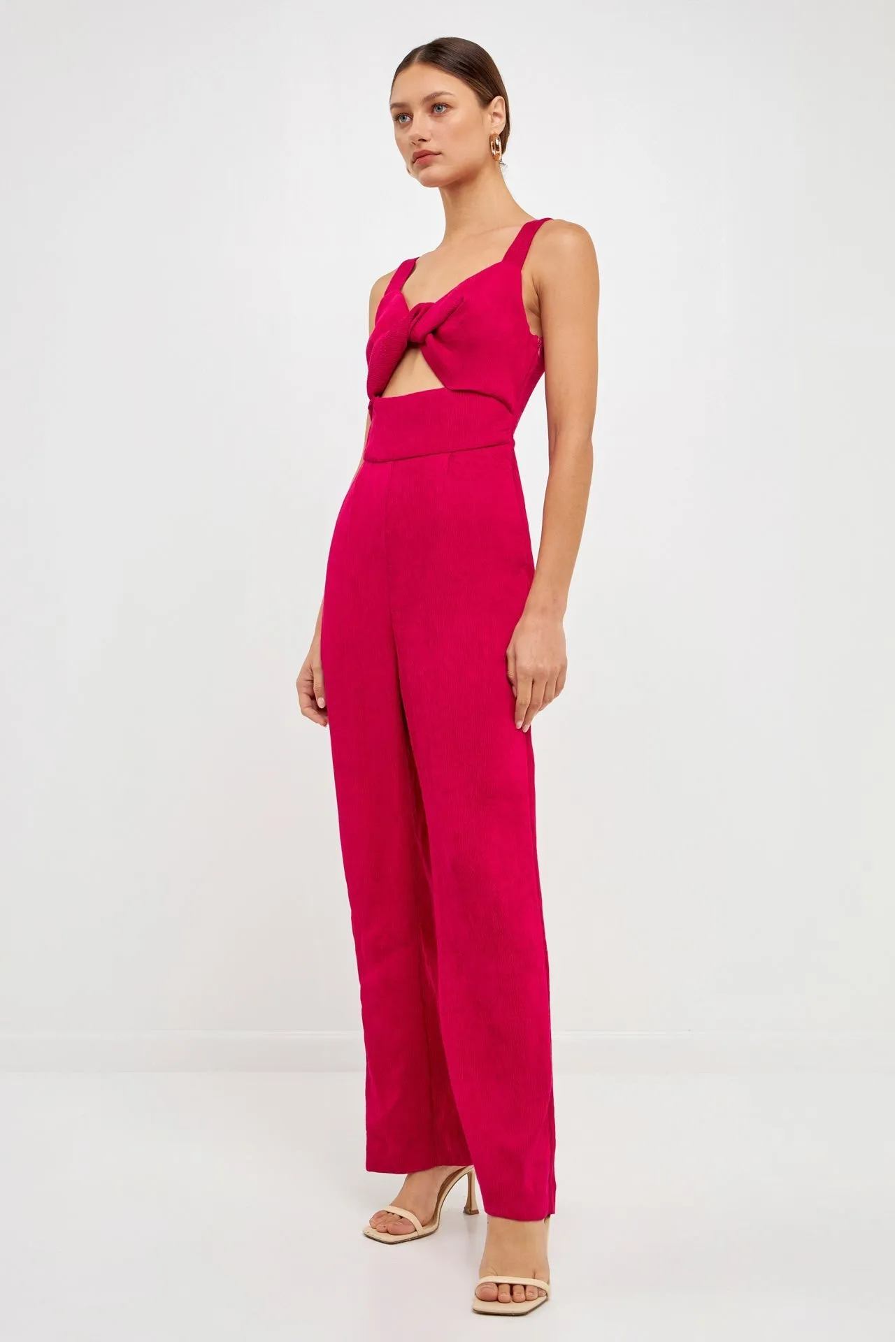 Endless Rose - Soft Touch Plisse Twist Jumpsuit