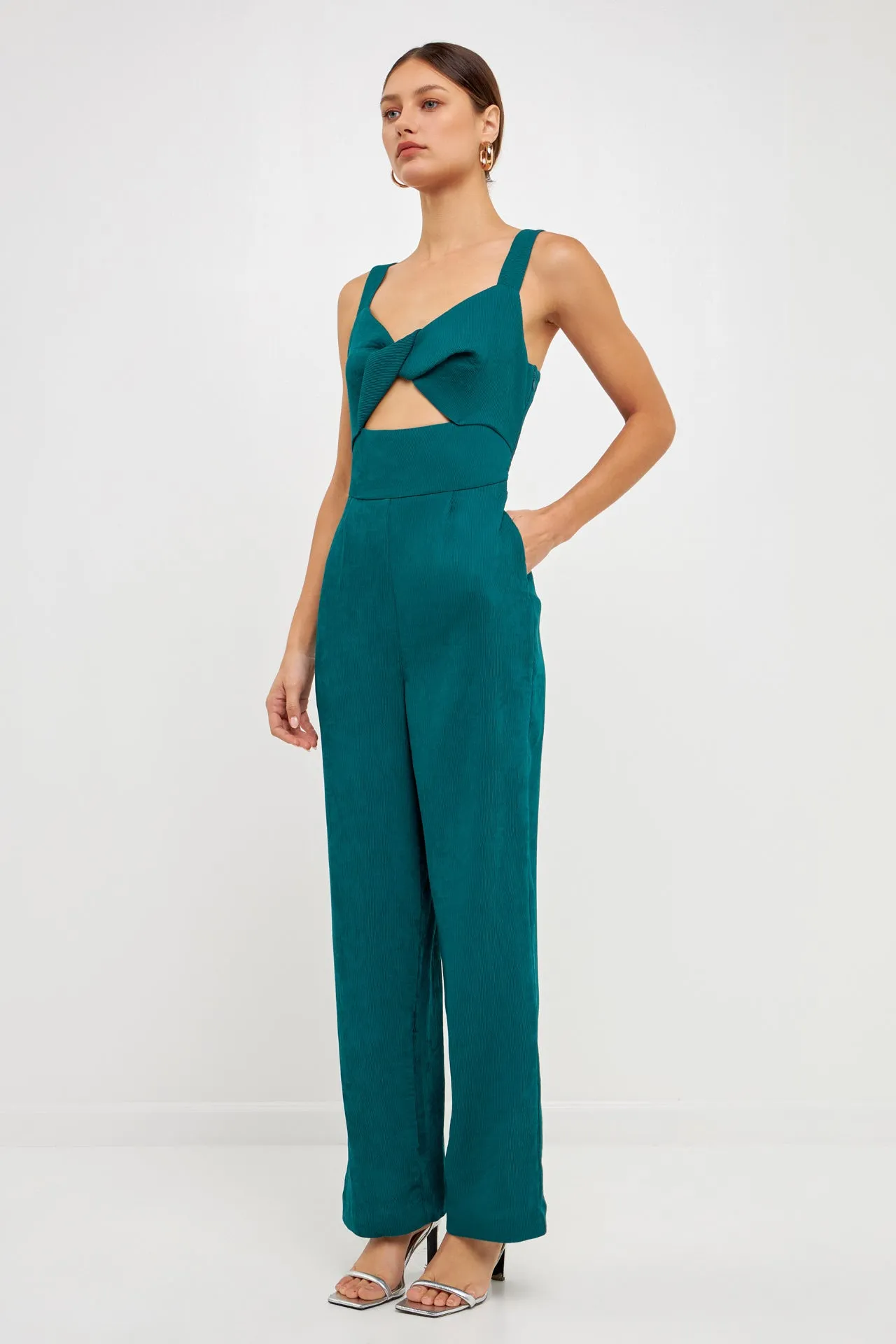 Endless Rose - Soft Touch Plisse Twist Jumpsuit
