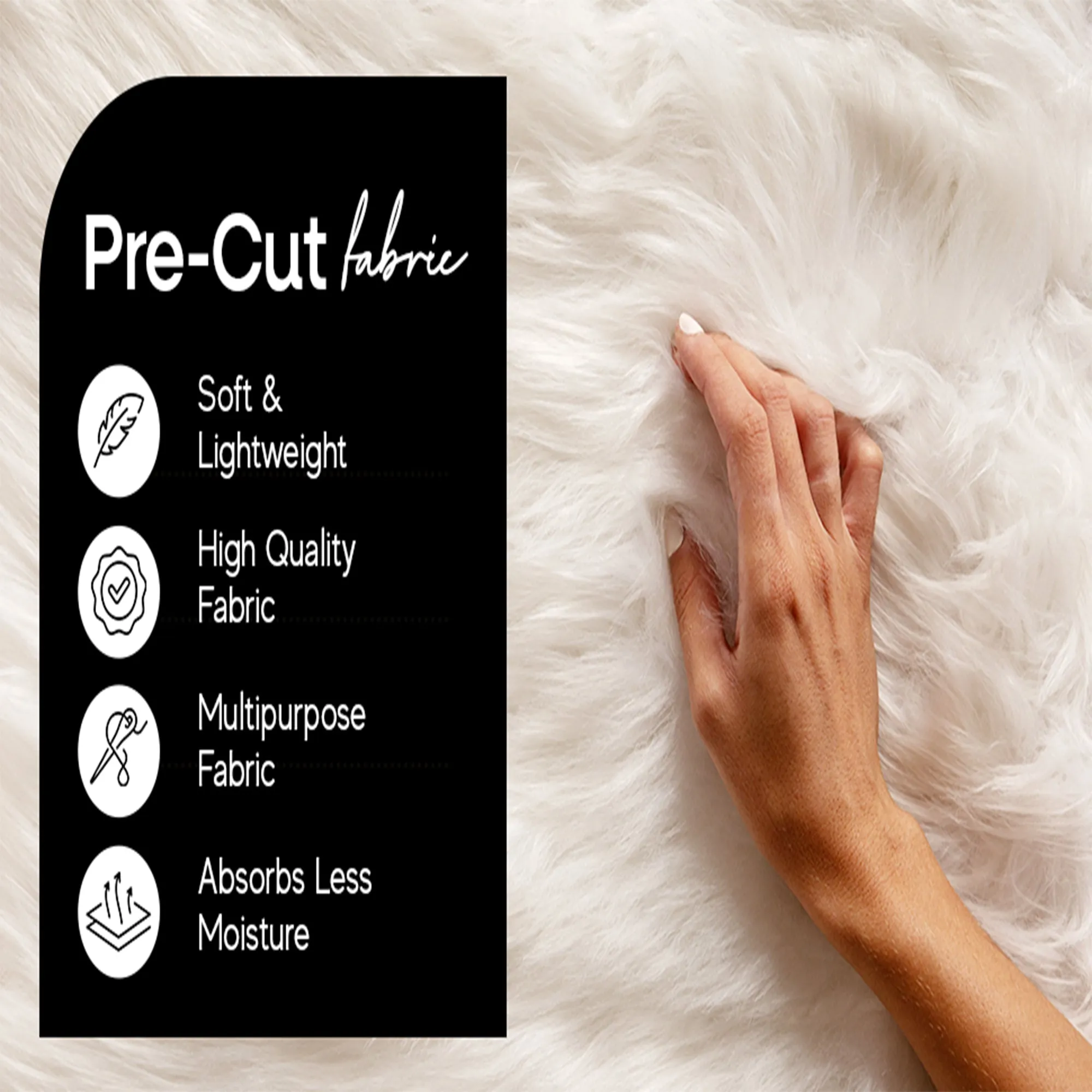 FabricLA Mohair Shaggy Faux Fur Fabric - Pre Cut Strips | Trim Ribbon | DIY Craft, Hobby, Costume, Decoration - Pastel Patch