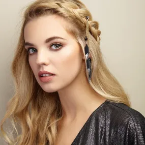 Feather Hair Clips with Glitter