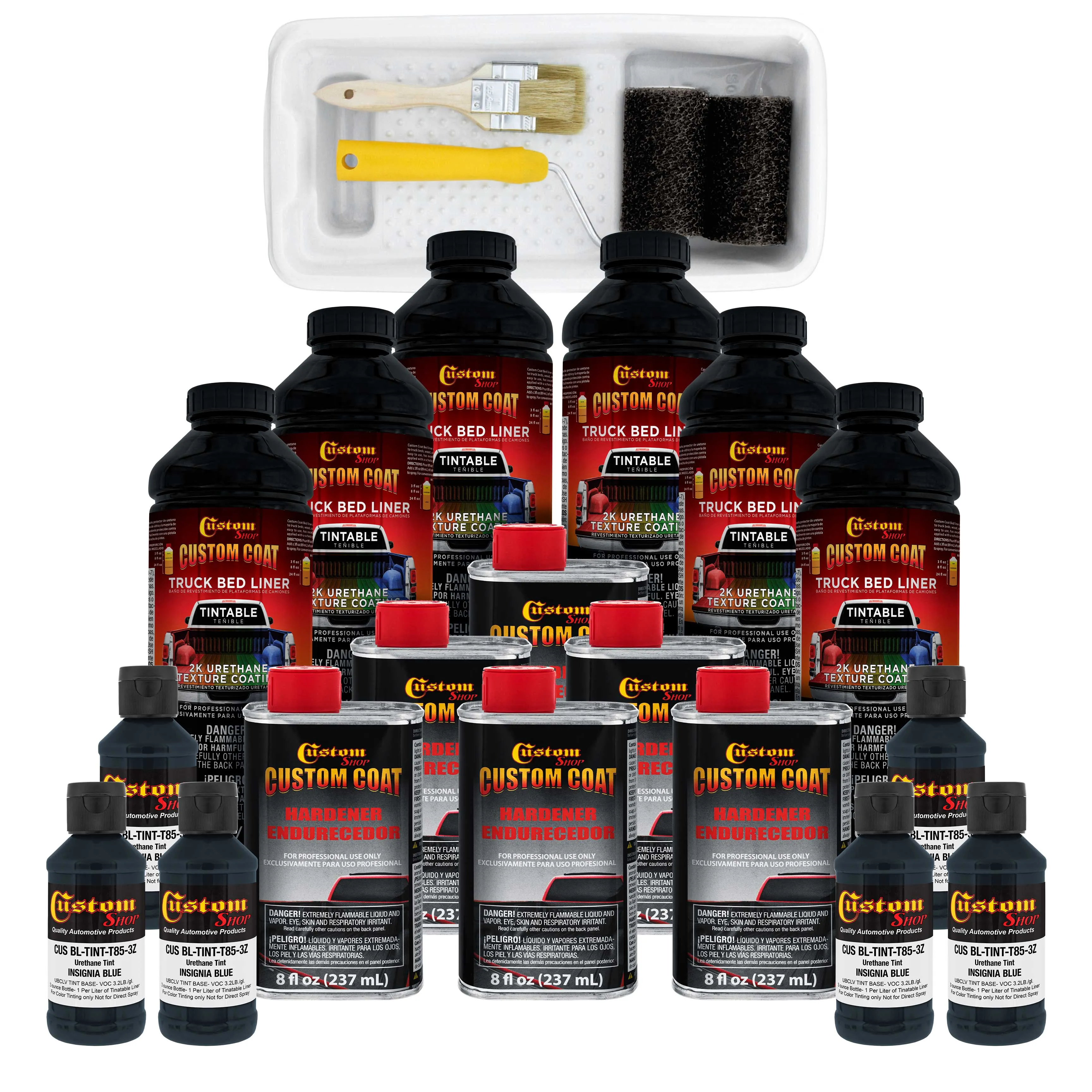 Federal Standard Color #25045 Insignia Blue T85 Urethane Roll-On, Brush-On or Spray-On Truck Bed Liner, 1.5 Gallon Kit with Roller Applicator Kit