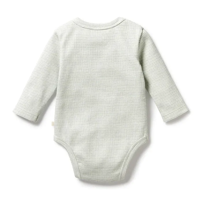 Fern Organic Stripe Rib Long Sleeved Bodysuit