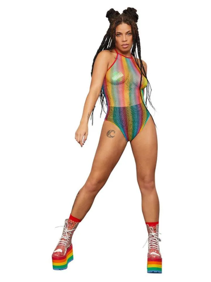 Fever Rainbow Body Fishnet Costume - Buy Online Only