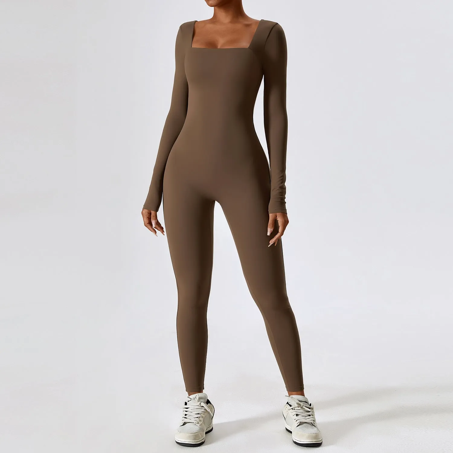 Finesse Long-Sleeve Skinny Jumpsuit