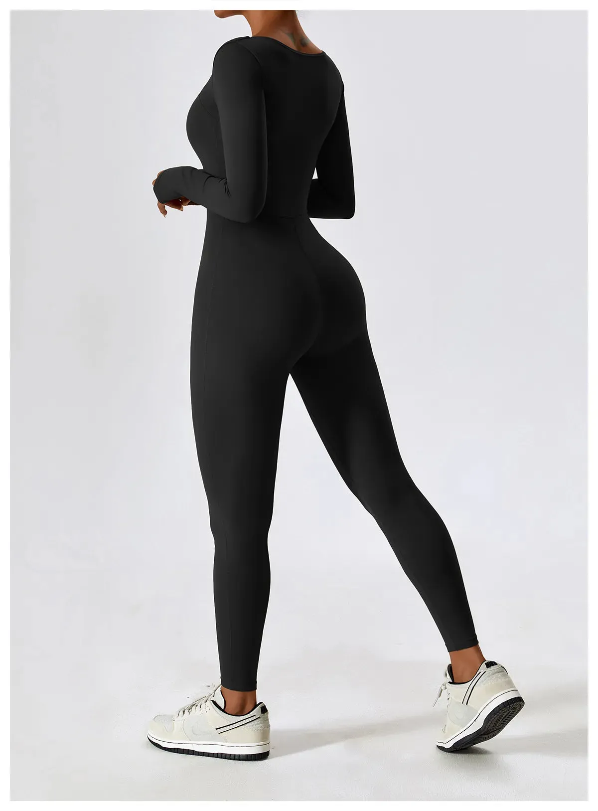 Finesse Long-Sleeve Skinny Jumpsuit