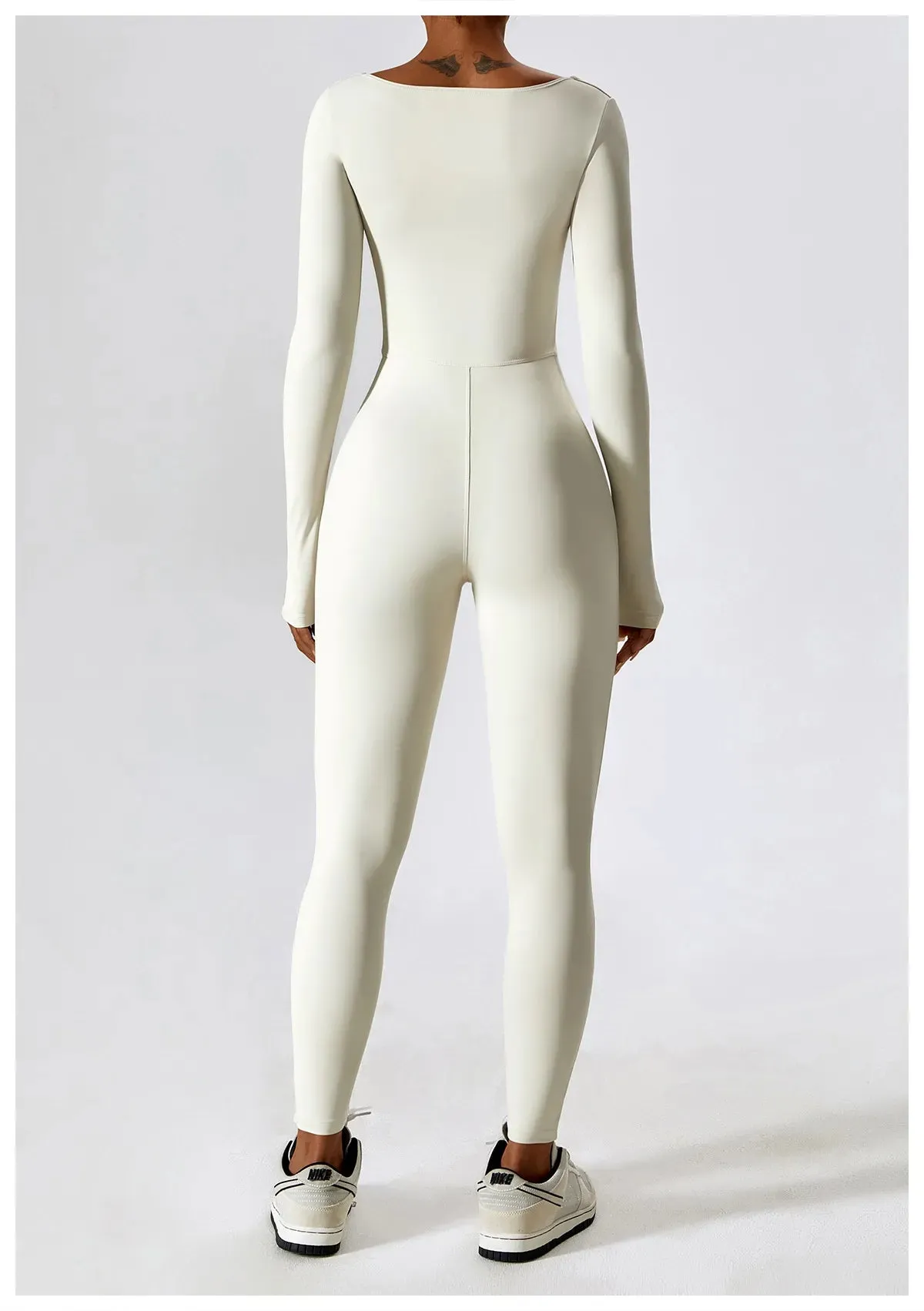 Finesse Long-Sleeve Skinny Jumpsuit