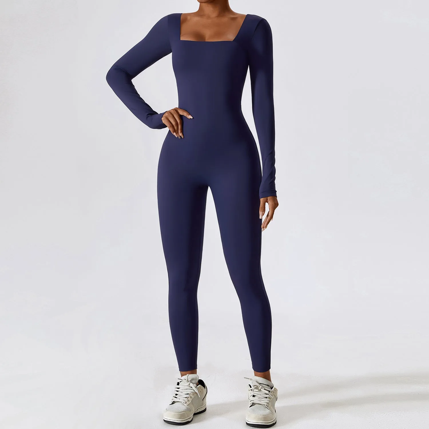 Finesse Long-Sleeve Skinny Jumpsuit