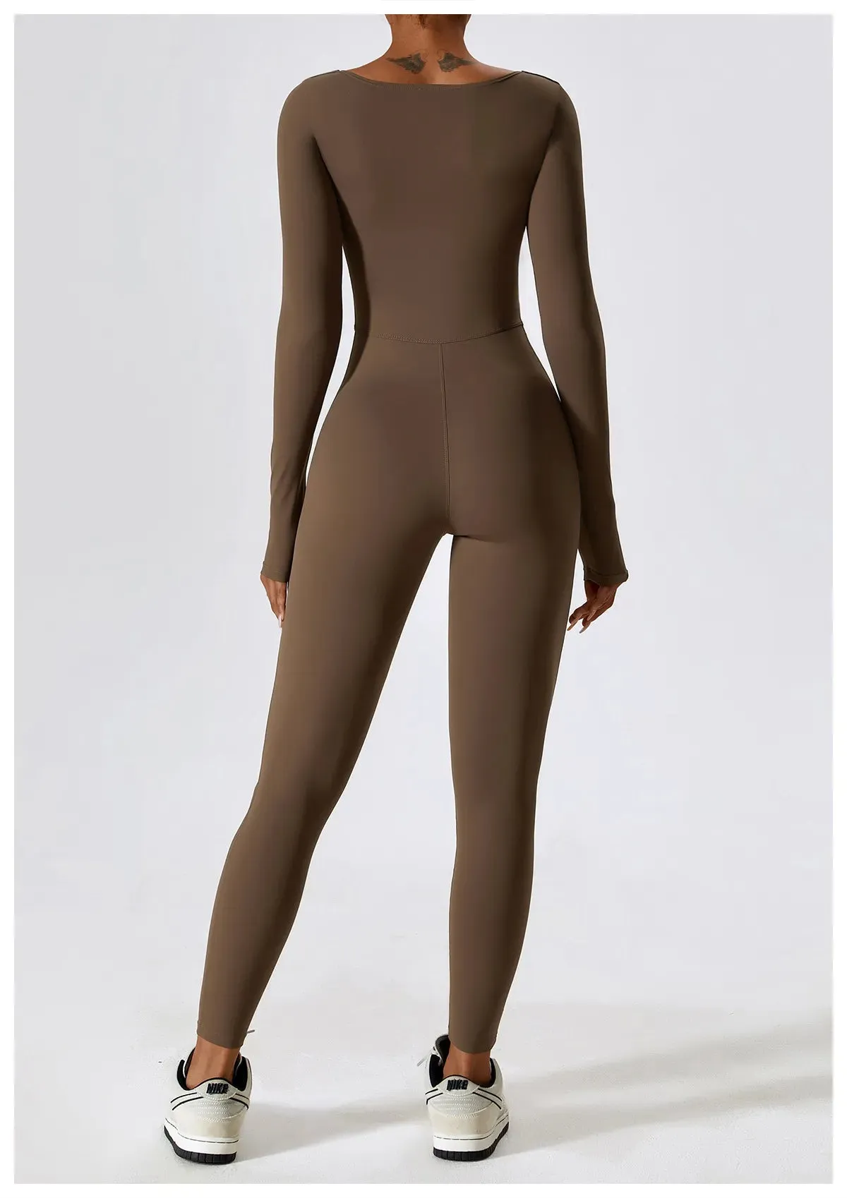 Finesse Long-Sleeve Skinny Jumpsuit