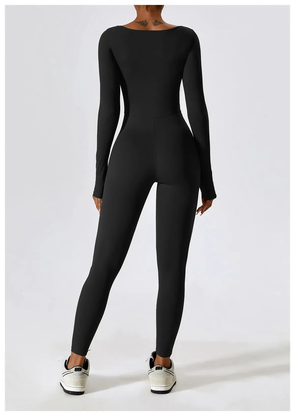 Finesse Long-Sleeve Skinny Jumpsuit