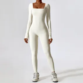 Finesse Long-Sleeve Skinny Jumpsuit