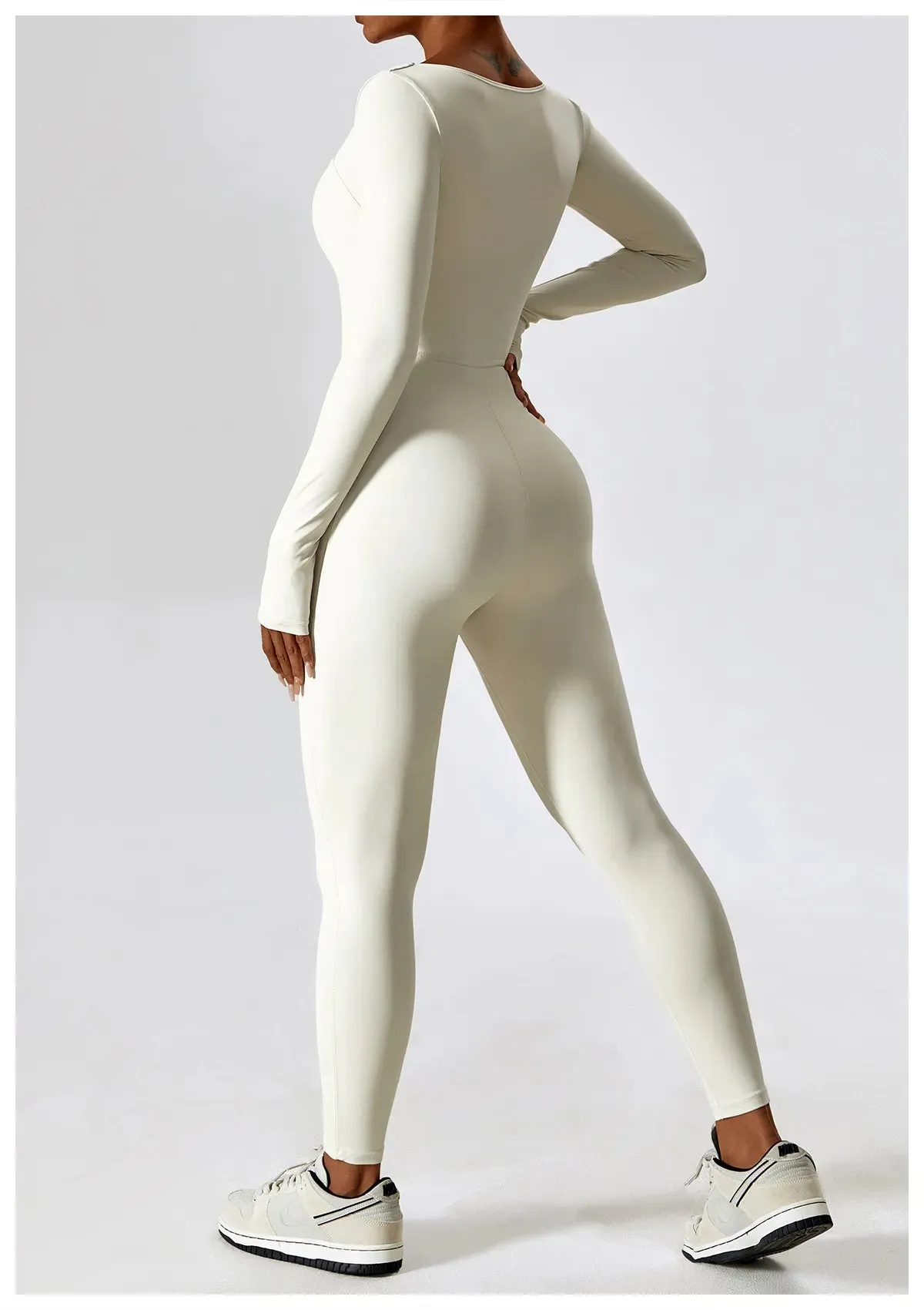 Finesse Long-Sleeve Skinny Jumpsuit