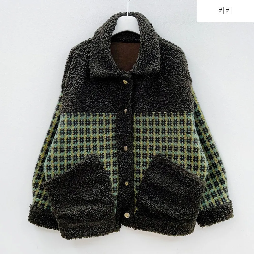 Fleece Check Pattern Jacket BS-B04011703