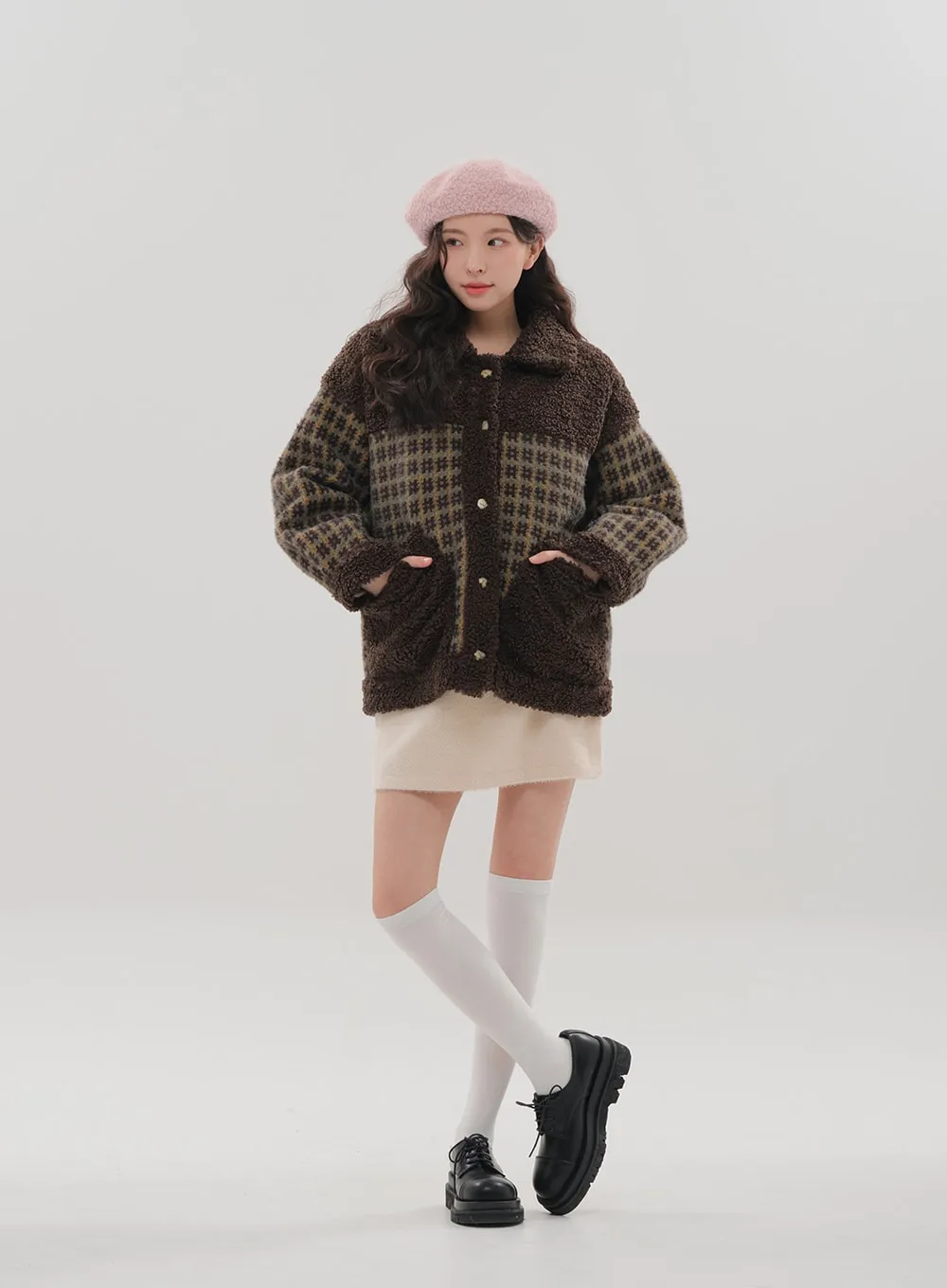 Fleece Check Pattern Jacket BS-B04011703