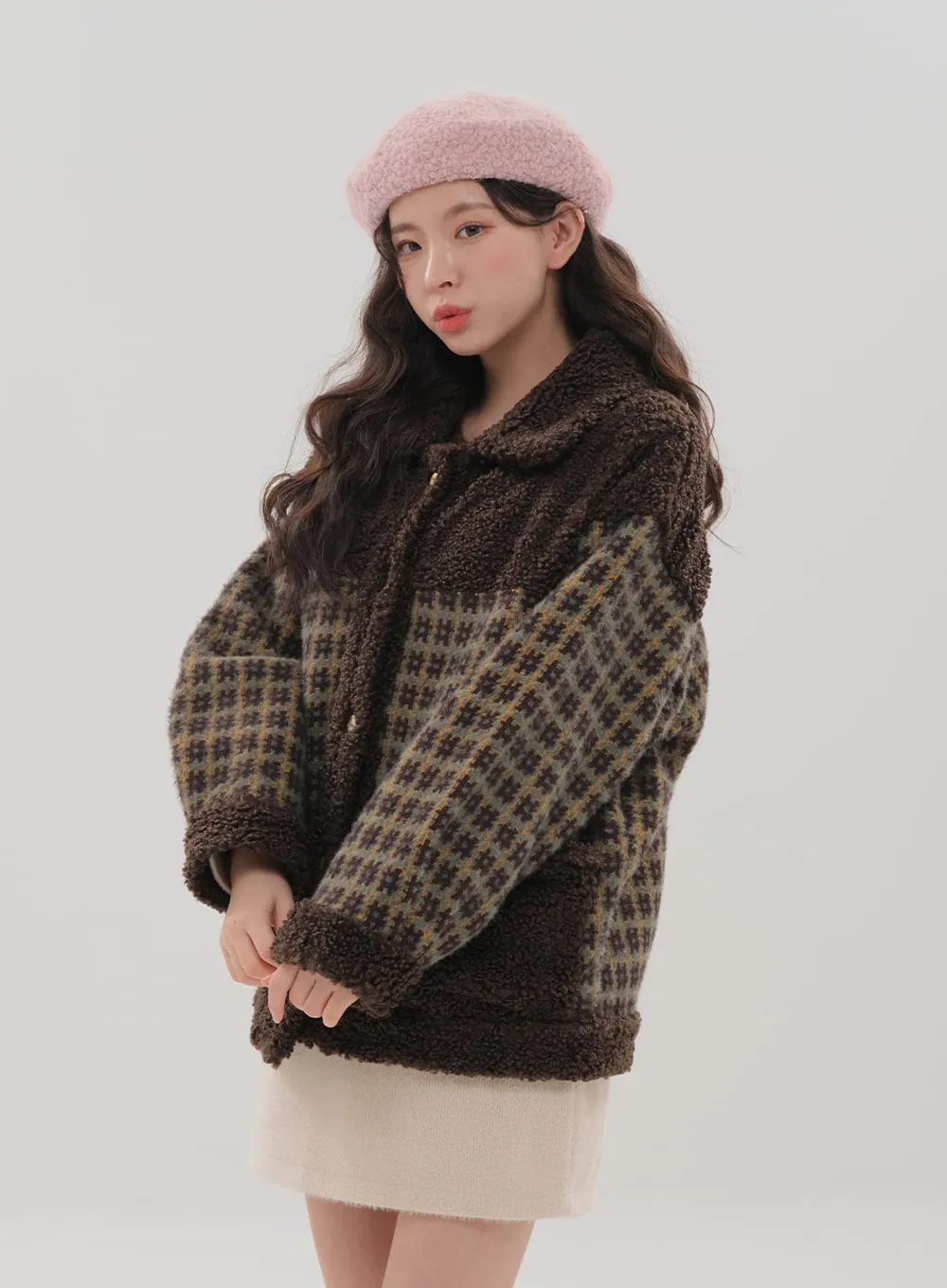 Fleece Check Pattern Jacket BS-B04011703