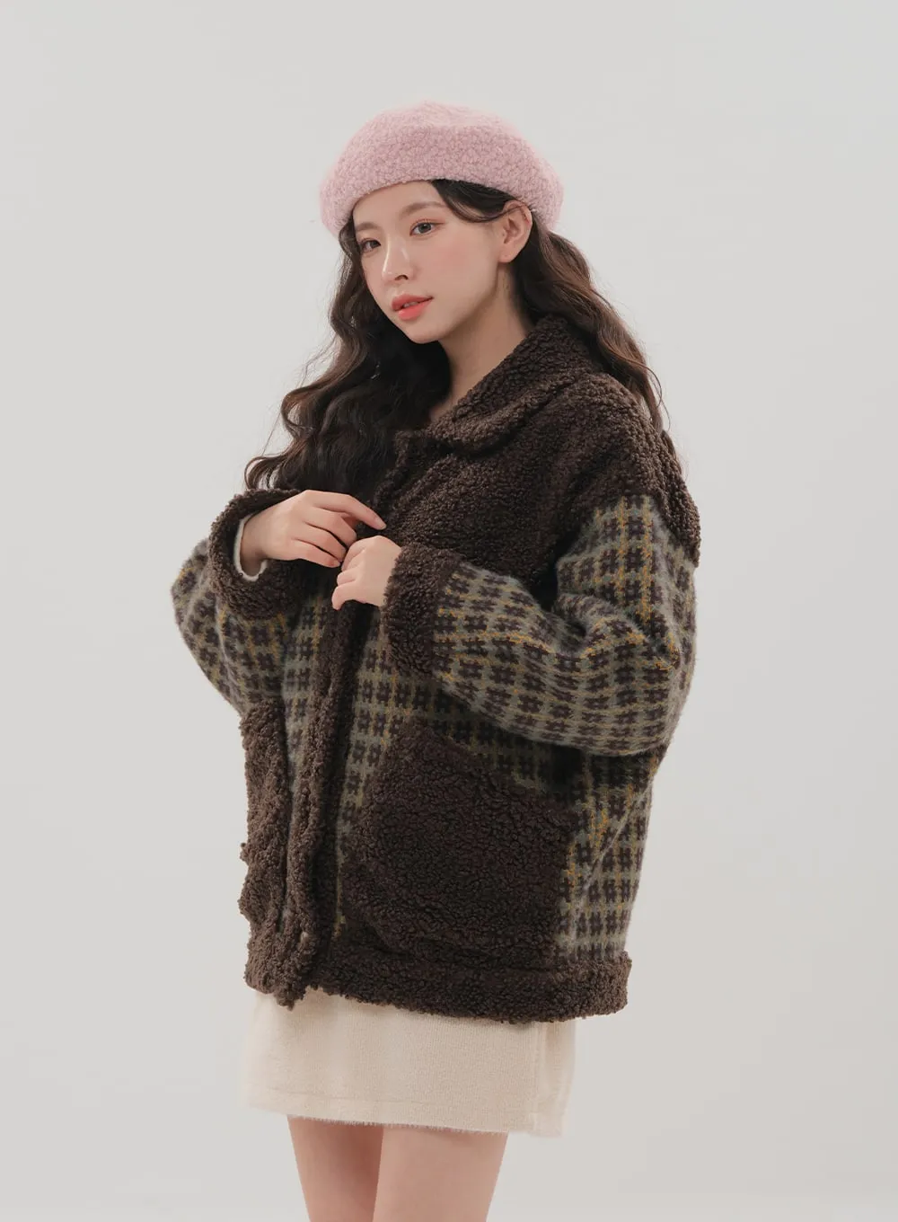 Fleece Check Pattern Jacket BS-B04011703