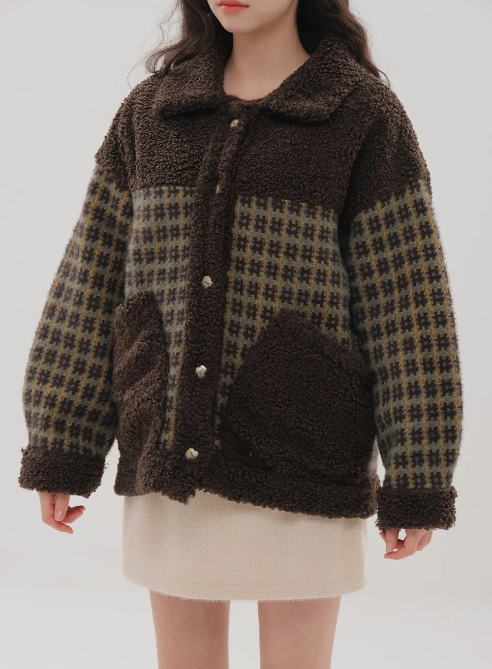 Fleece Check Pattern Jacket BS-B04011703