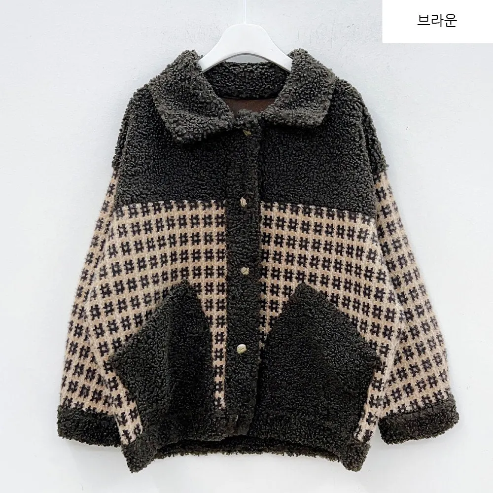Fleece Check Pattern Jacket BS-B04011703