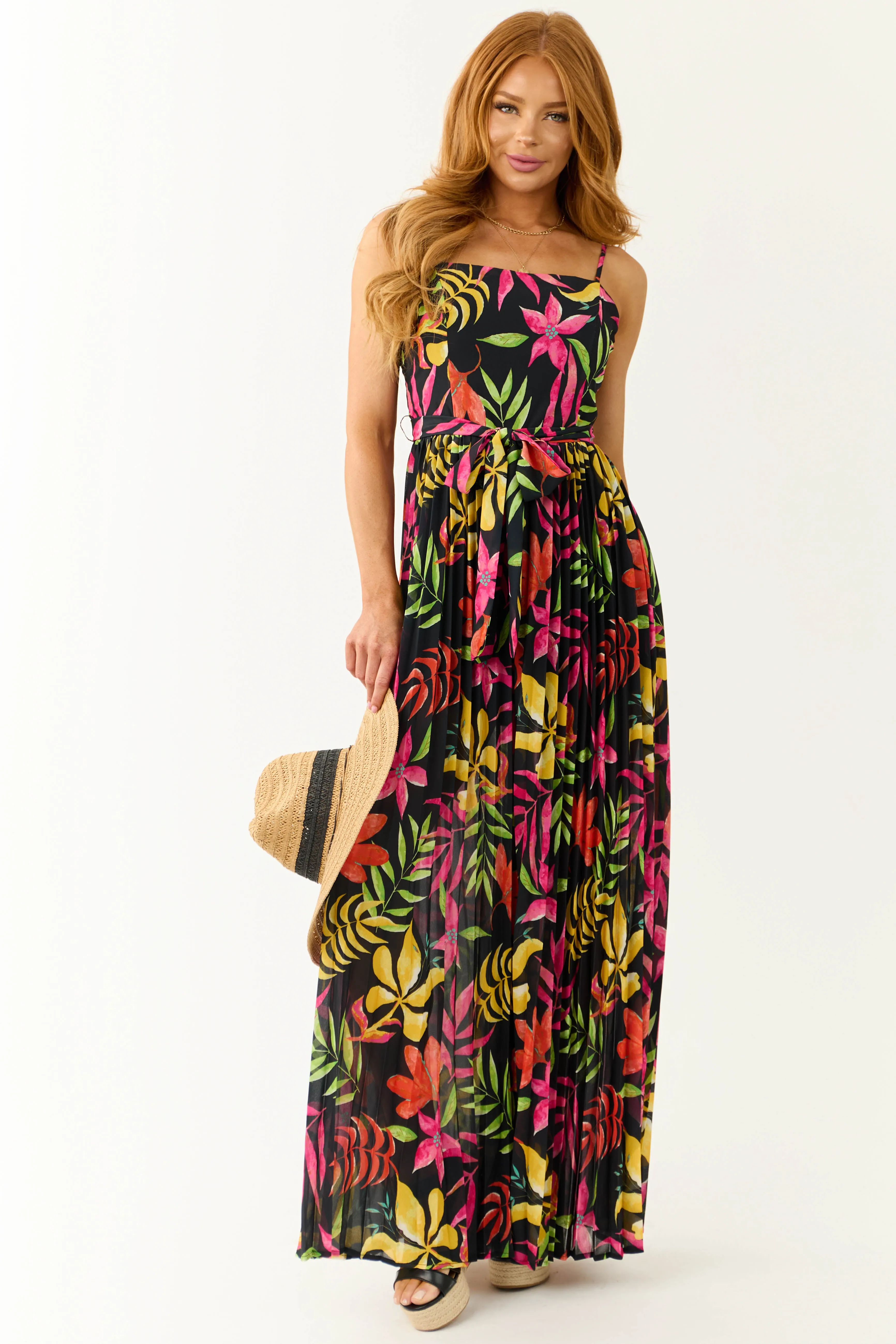 Flying Tomato Black Floral Print Jumpsuit