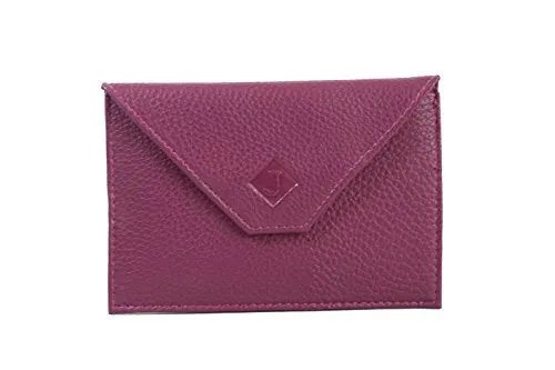 Frédéric Johns® - Porte Papier Voiture en Cuir - Format enveloppe - étui Carte Grise, permis, Carte d'identité, Cartes, très Complet, Cuir Souple pour Homme ou Femme - J (Violet)