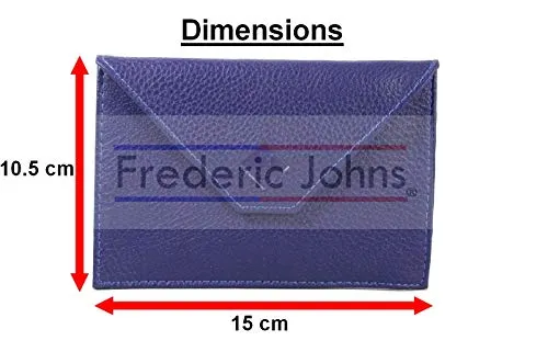 Frédéric Johns® - Porte Papier Voiture en Cuir - Format enveloppe - étui Carte Grise, permis, Carte d'identité, Cartes, très Complet, Cuir Souple pour Homme ou Femme - J (Violet)