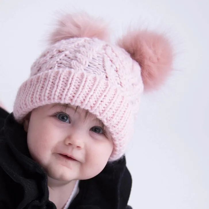 Girls Winter White Fluffer Beanie Hat (Click for colors)