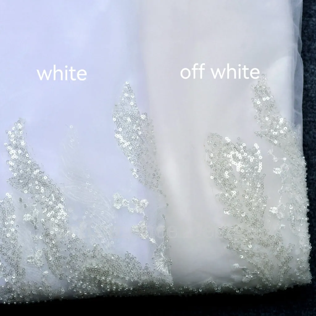 Handmade sequin embroidered lace trailing shawl, bridal wedding cape,long tulle