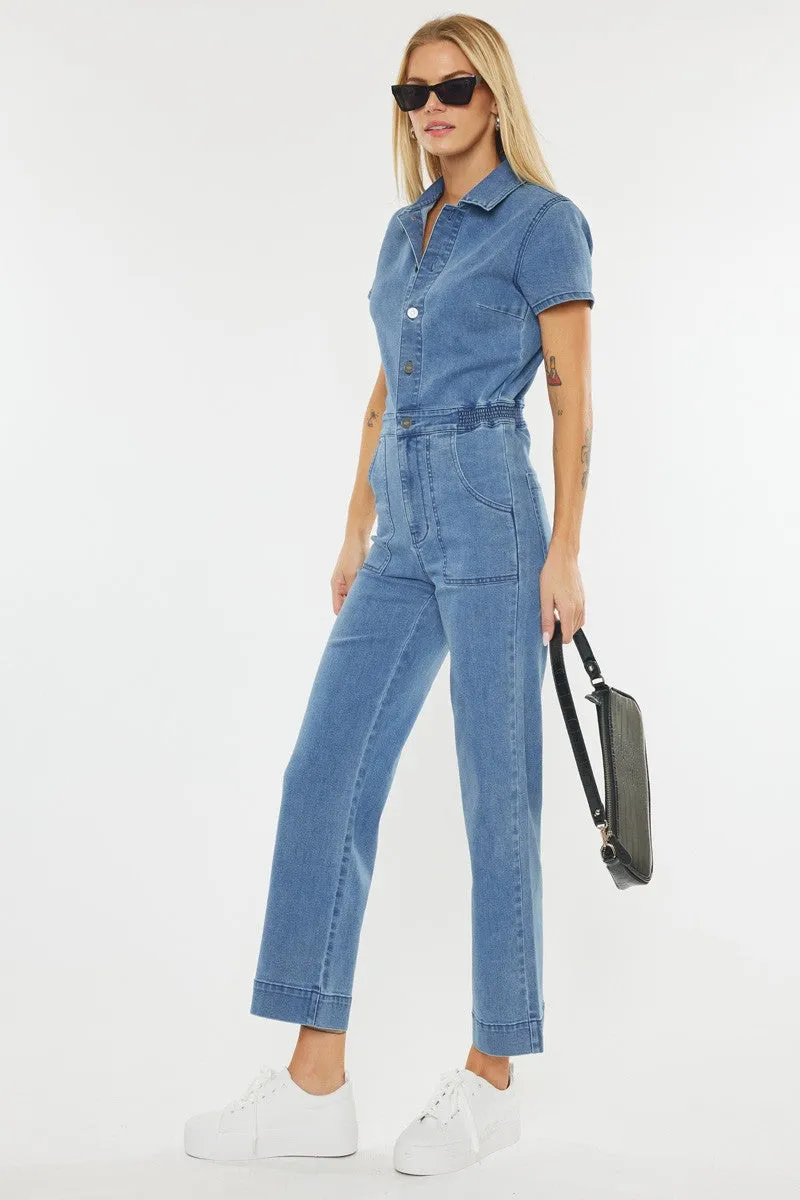 How to be an Icon Cropped Denim Jumpsuit