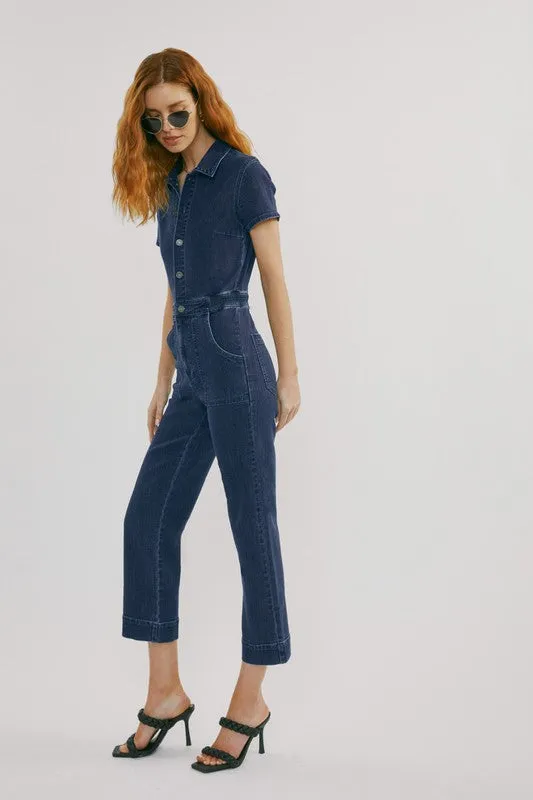 How to be an Icon Cropped Denim Jumpsuit