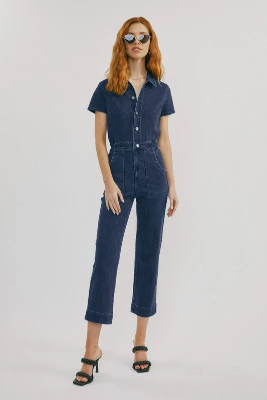 How to be an Icon Cropped Denim Jumpsuit