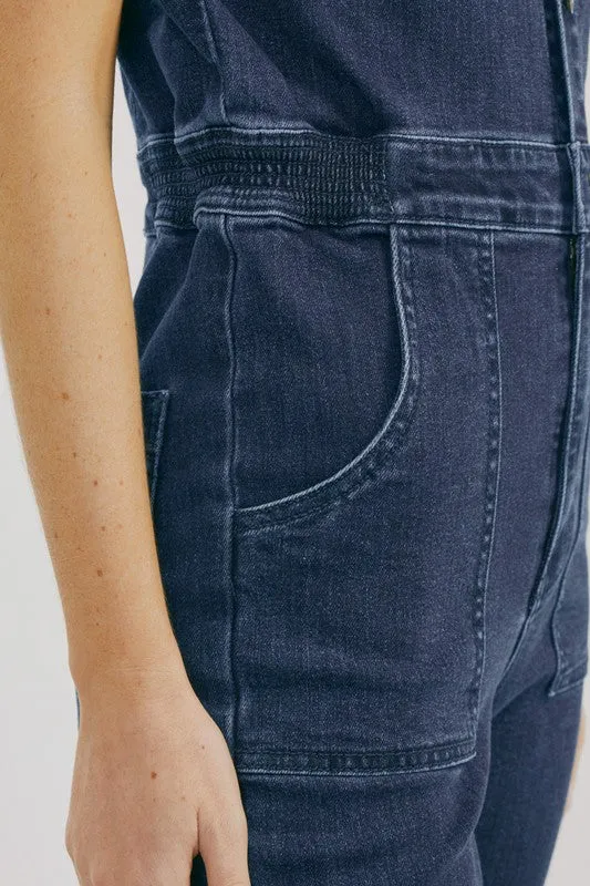 How to be an Icon Cropped Denim Jumpsuit