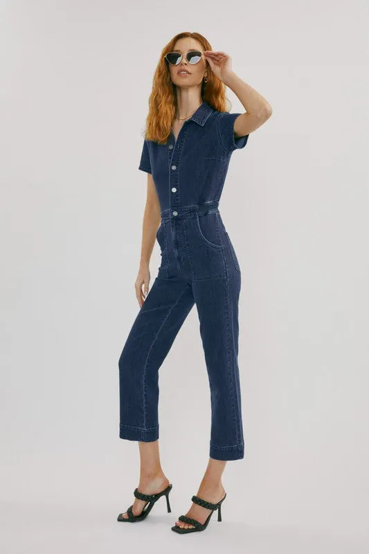 How to be an Icon Cropped Denim Jumpsuit