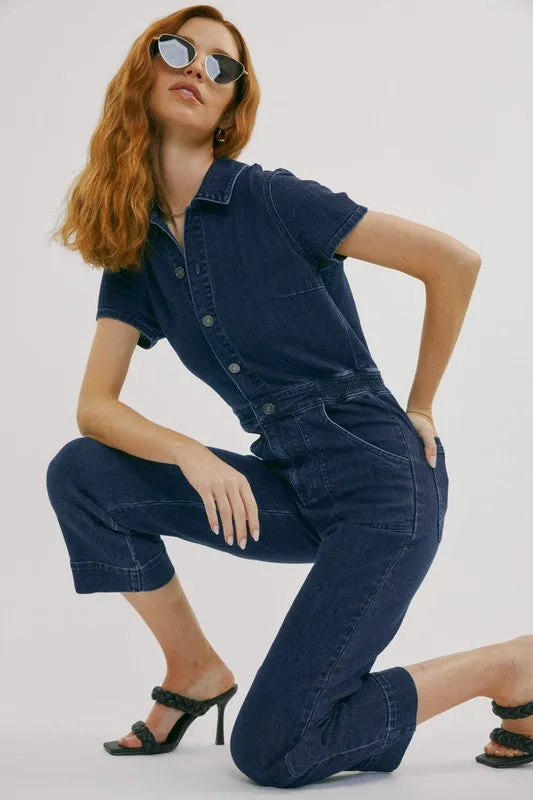 How to be an Icon Cropped Denim Jumpsuit