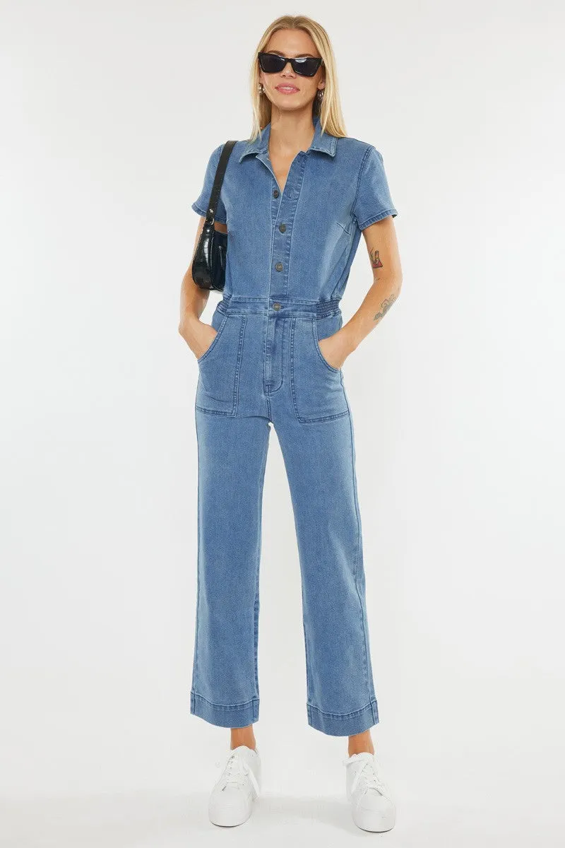 How to be an Icon Cropped Denim Jumpsuit