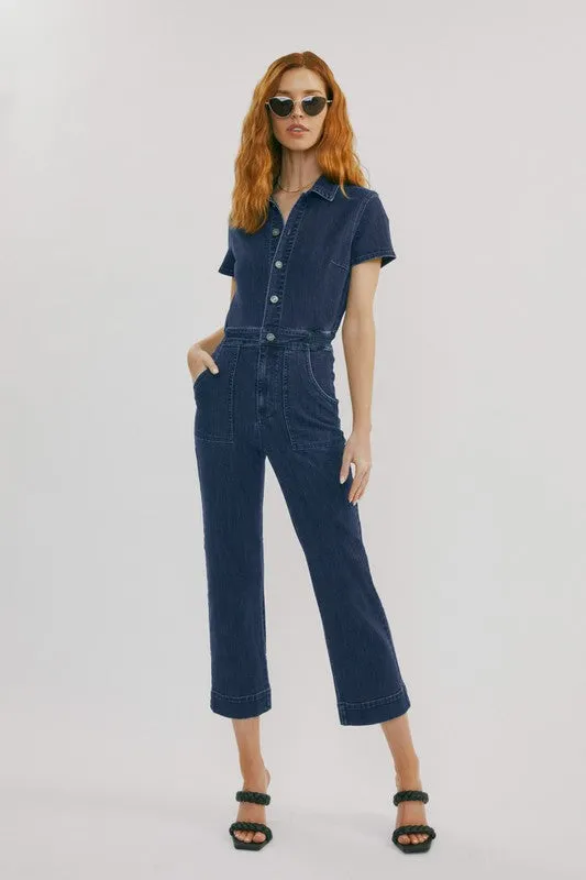 How to be an Icon Cropped Denim Jumpsuit