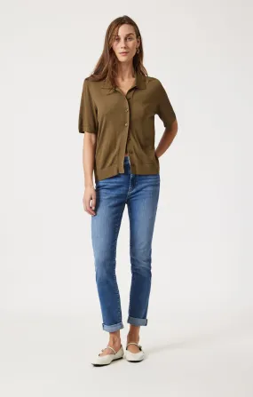 KATHLEEN SLIM BOYFRIEND IN MID BRUSHED FEATHER BLUE