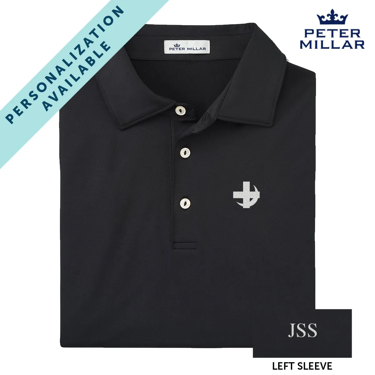 Lambda Chi Personalized Peter Millar Black Polo With Symbol