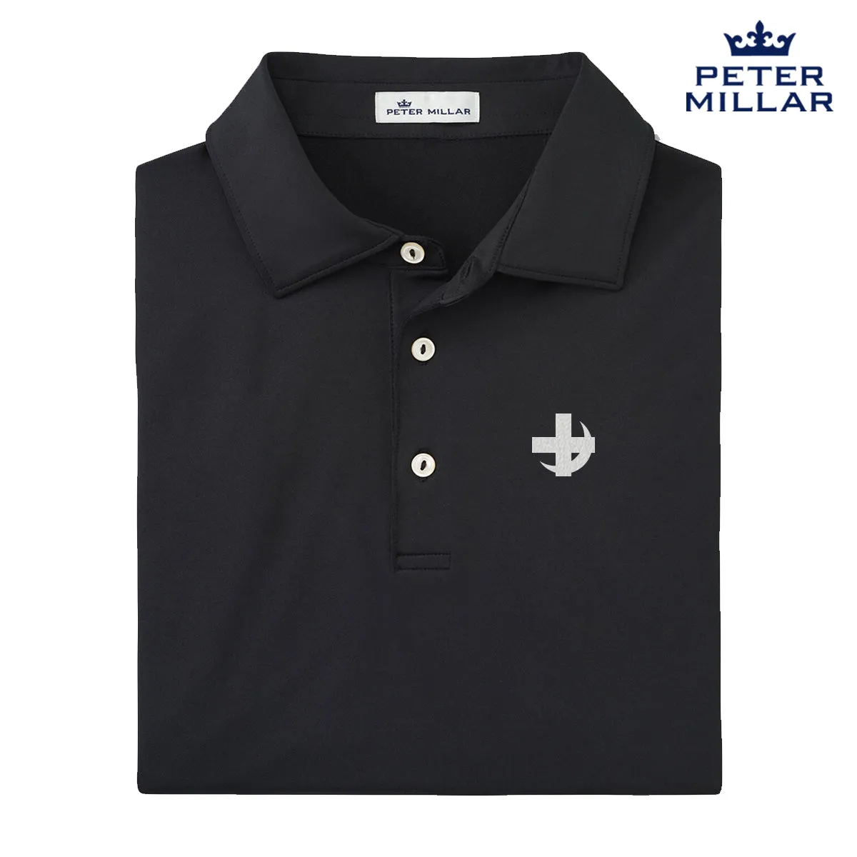 Lambda Chi Peter Millar Black Polo With Symbol