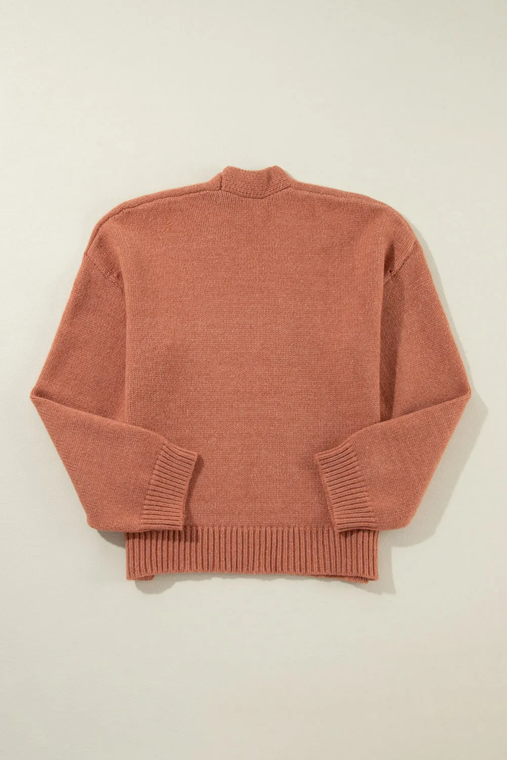 Light French Beige Drop Sleeve Open Front Cropped Cardigan
