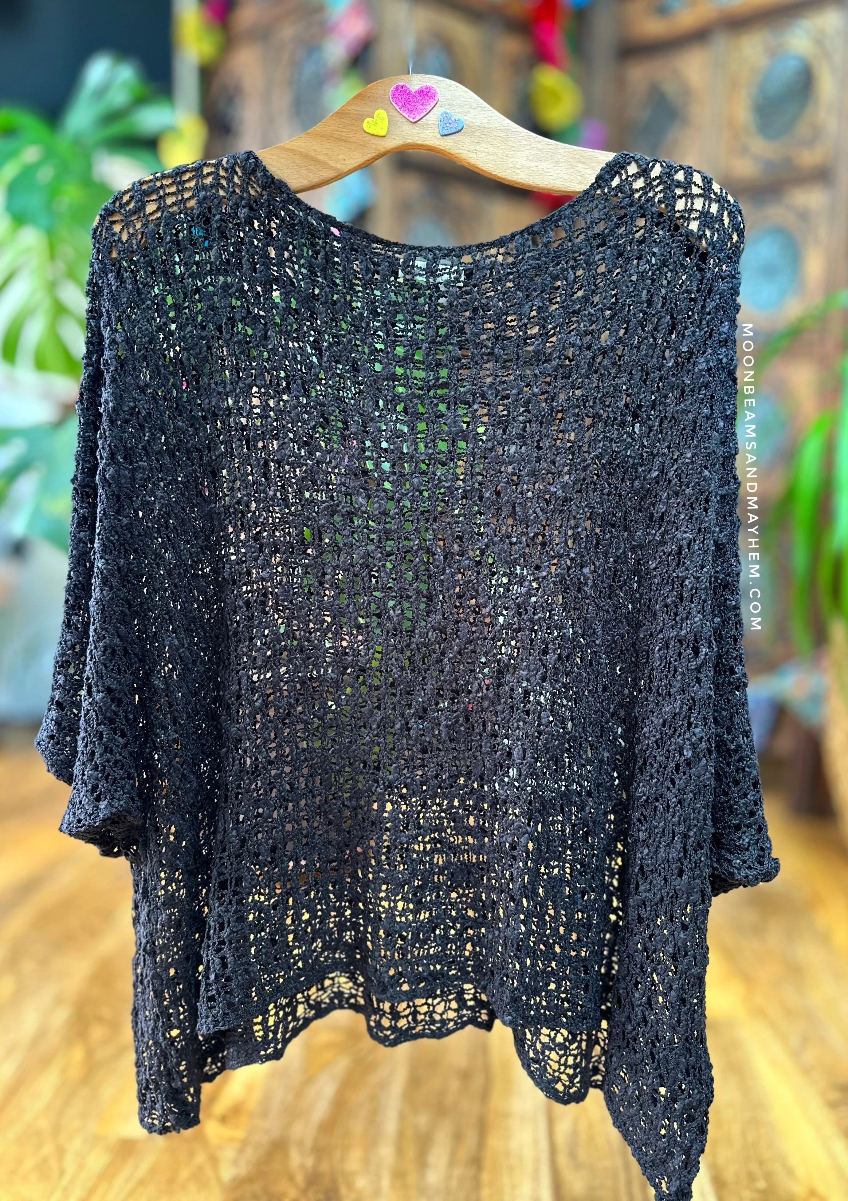 LOOSE WEAVE BLACK PULLOVER