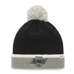 Los Angeles Kings 47 Brand Black Gray Baraka Retro 1988 Poofball Beanie Hat Cap