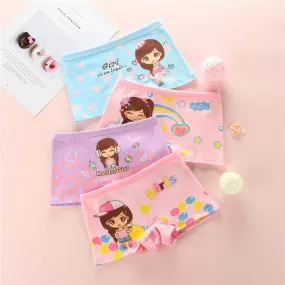 Lot de 4 caleçons en coton pour petites filles de 2 à 12 ans - Culotte enfant